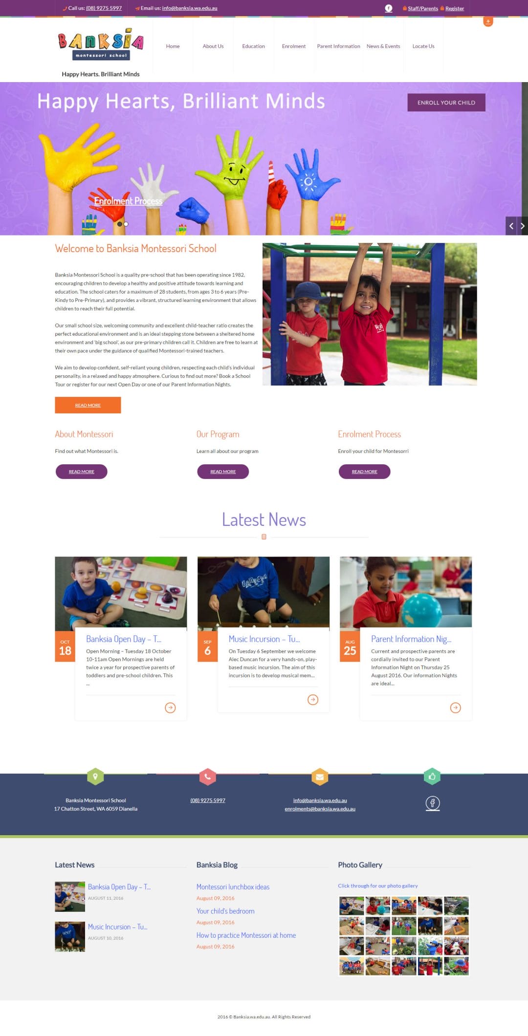 Banksia Montessori School Website Redesign